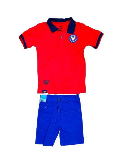 Set 2 piezas camisa roja short azul superman Niño C9-SM-1072N