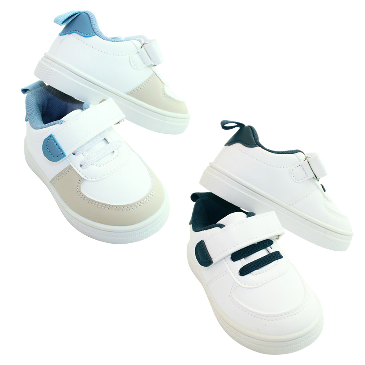Tenis blancos azul oscuro bebe niño Tinytots TBPHF1077-ICC