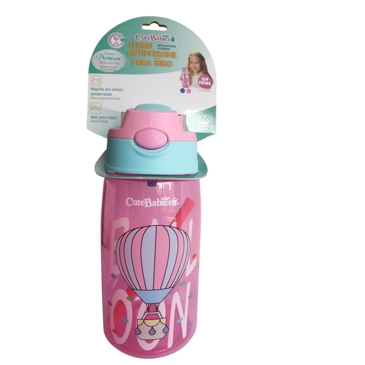 Vaso antiderrame rosado niña Cutebabies