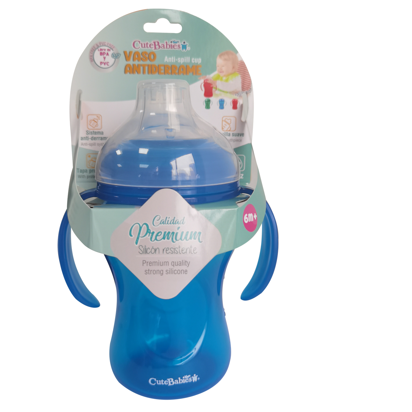 Vaso antiderrame azul cutebabies
