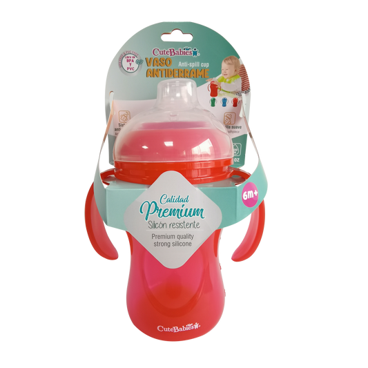 Vaso antiderrame rojo cutebabies