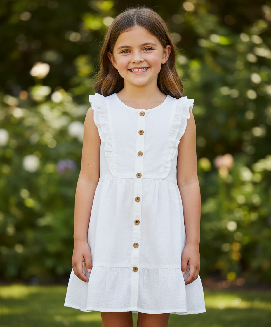 Vestido blanco revuelos Gymboree niña