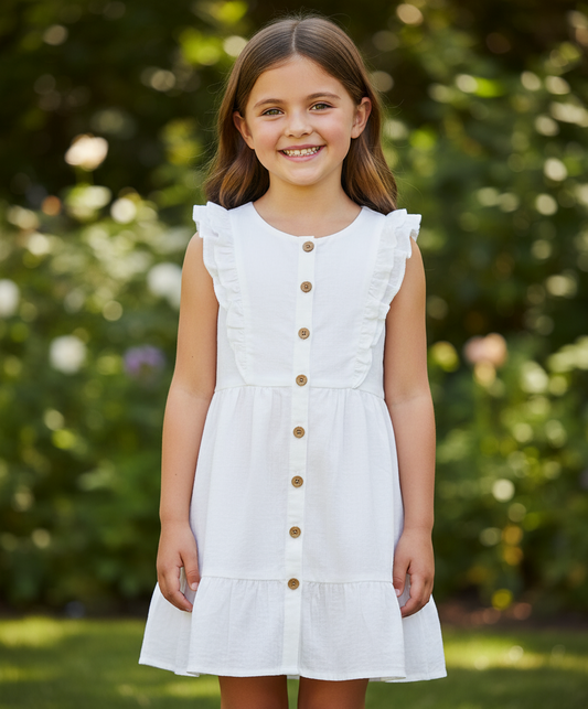 Vestido blanco revuelos Gymboree niña