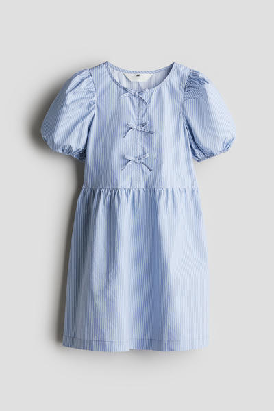 Vestido azul rayas chongos coquette H&M niña 1270238