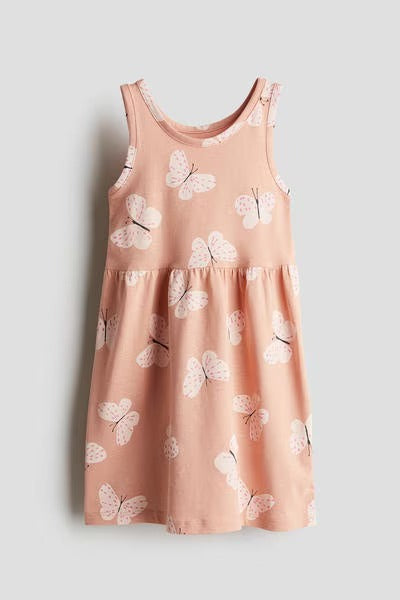 Vestido café mariposas niña H&M