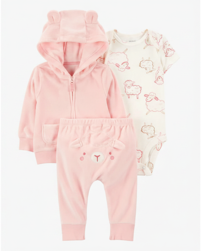 Set 3 piezas rosado carters bebe niña