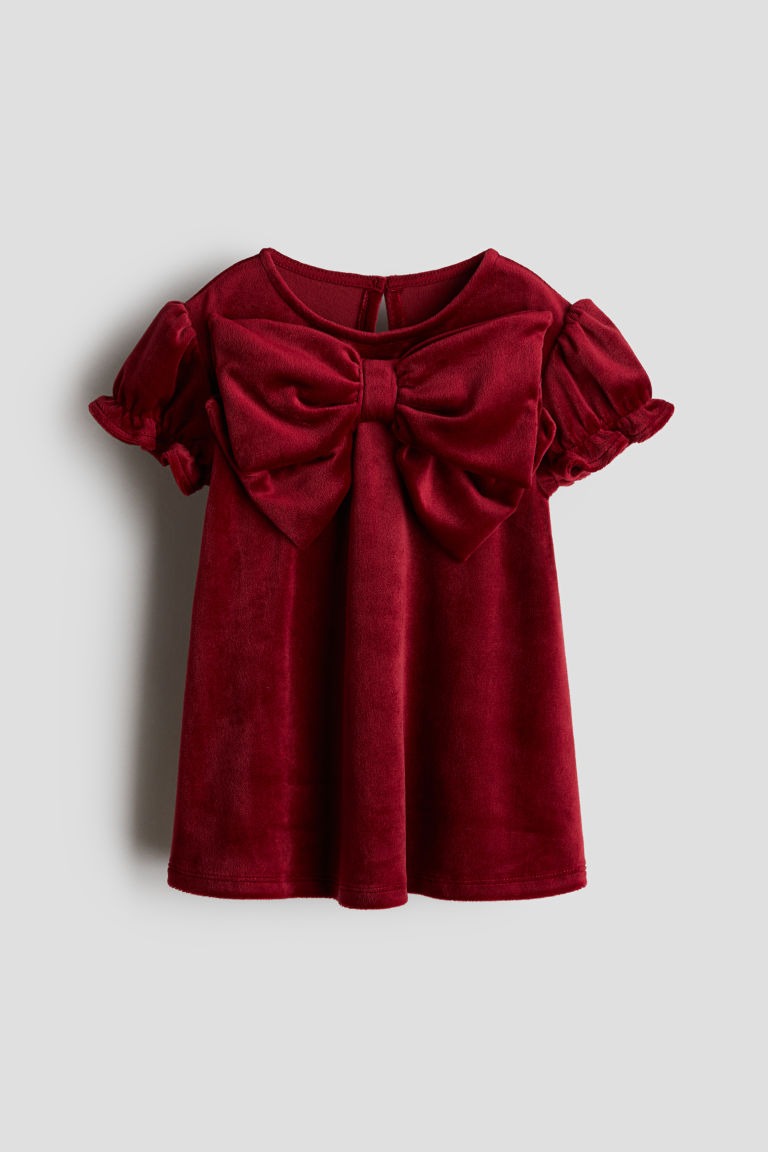 Vestido rojo vino chongo   H&M niña 85473264