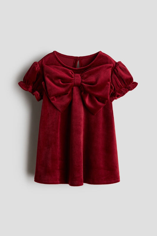 Vestido rojo vino chongo   H&M niña 85473264