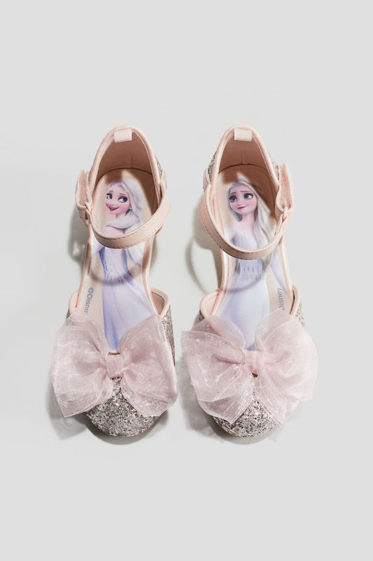 Zapatillas tacon  rosadas chongo frozen  H&M niña