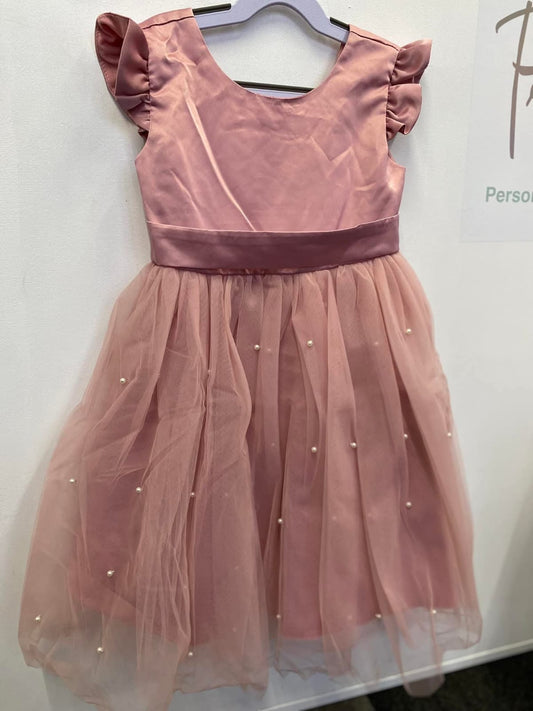 Vestido rosado evento gala niña