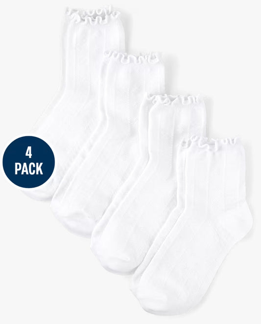 Set 4 calcetines revuelos blancos 3054076001
