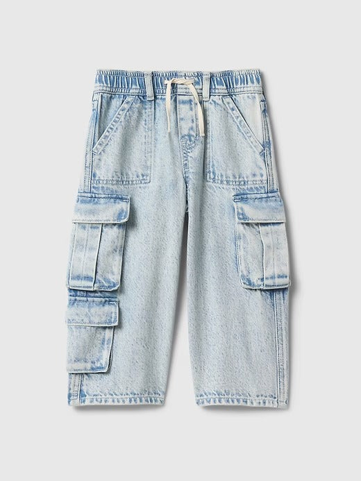 Pantalon jeans cargo azul niña Gap