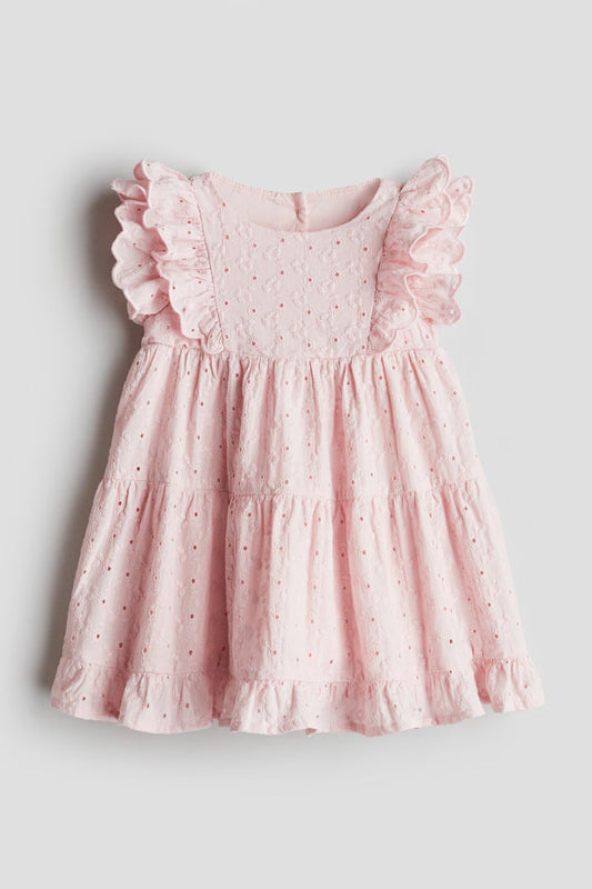 Vestido rosado revuelo niña H&M