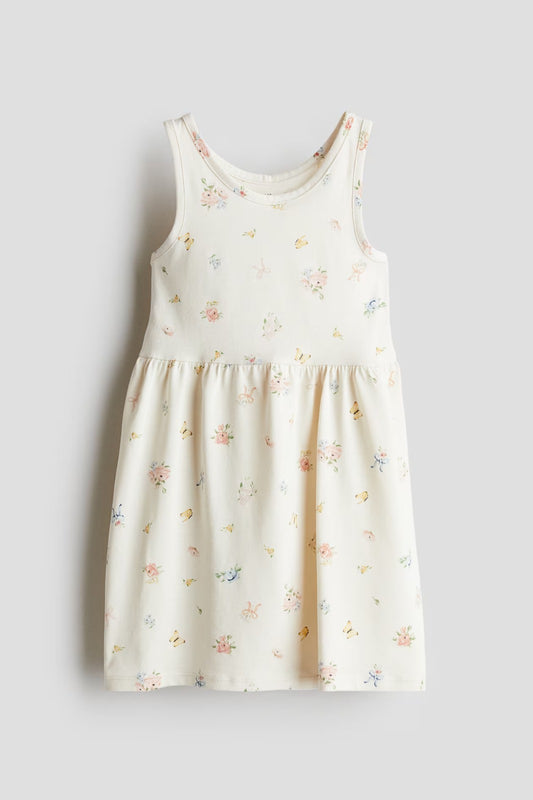 Vestido blanco flores niña H&M 1157735