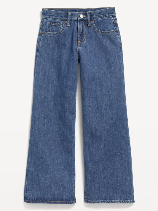 Pantalón jeans acampanado ancho baggy azul niña Old Navy 767111