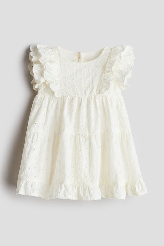 Vestido blanco revuelos niña H&M 1282971
