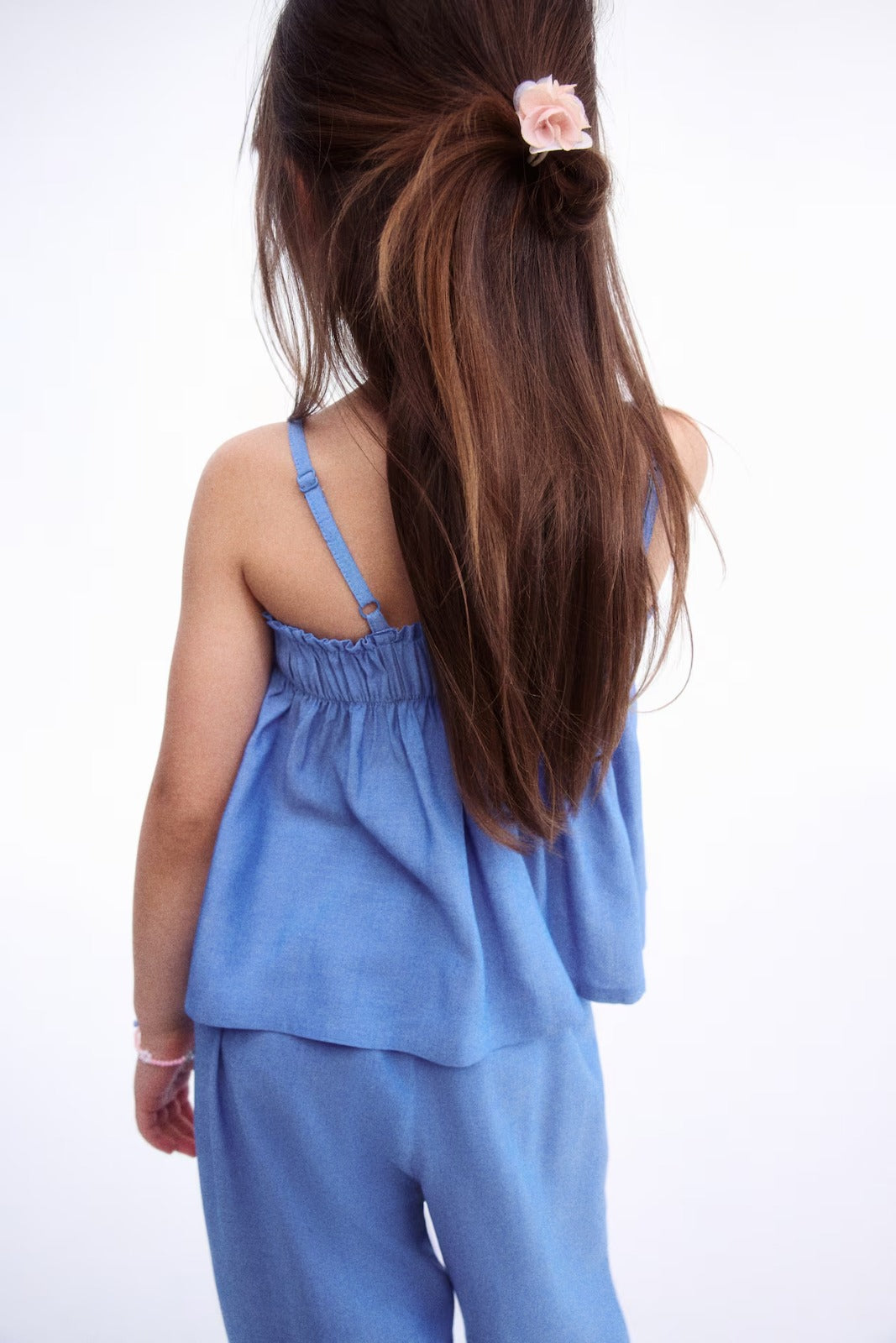 Set 2 piezas pantaloneta camisa azul niña H&M 1272995