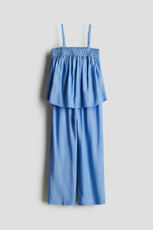 Set 2 piezas pantaloneta camisa azul niña H&M 1272995