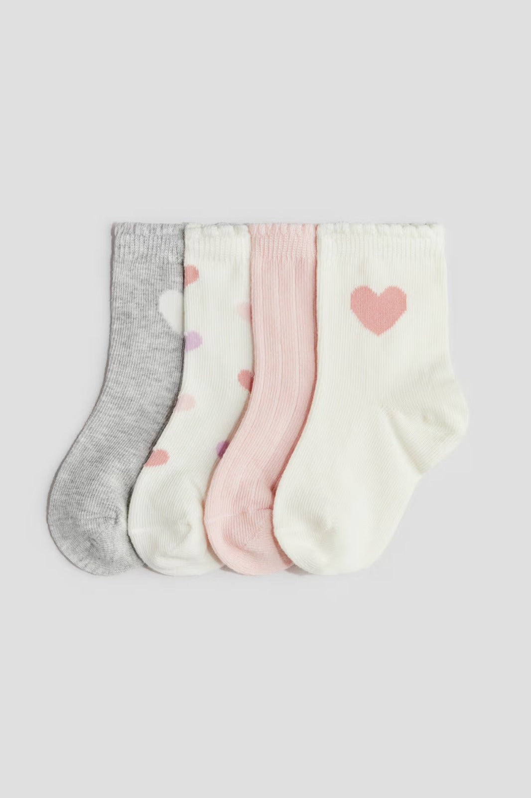 Set 4 paquete calcetines corazones bebe niña H&M