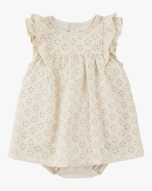 Vestido mameluco beige bebe niña Carters
