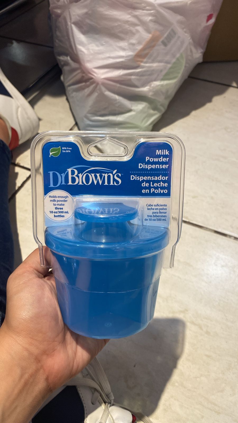 Porta leche azul Dr Brown bebe niño