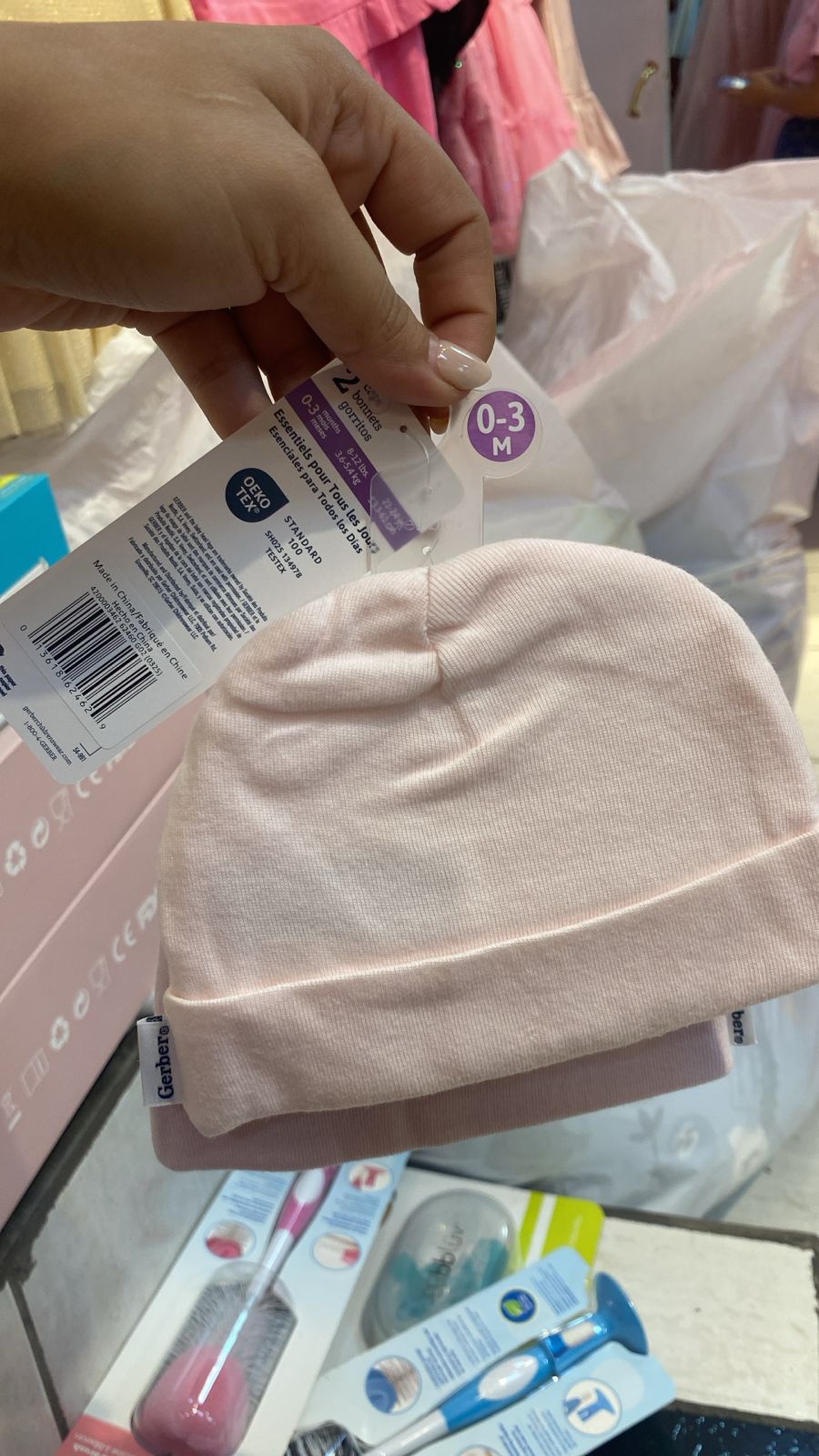 Paquete 2 gorros Gerber 013618648731 bebe niño niña