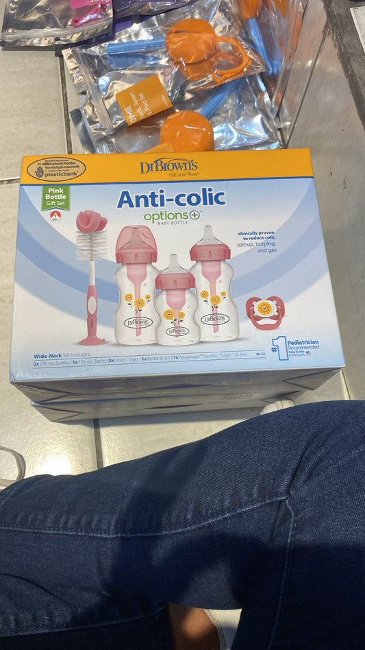 Juego Biberon 8 piezas rosado Dr Brown bebe niña