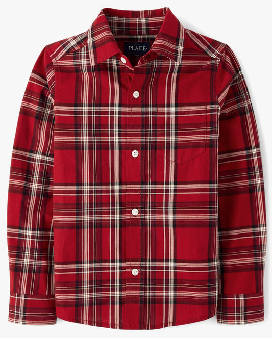 Camisa roja niño cuadros Childrens Place 3057218003
