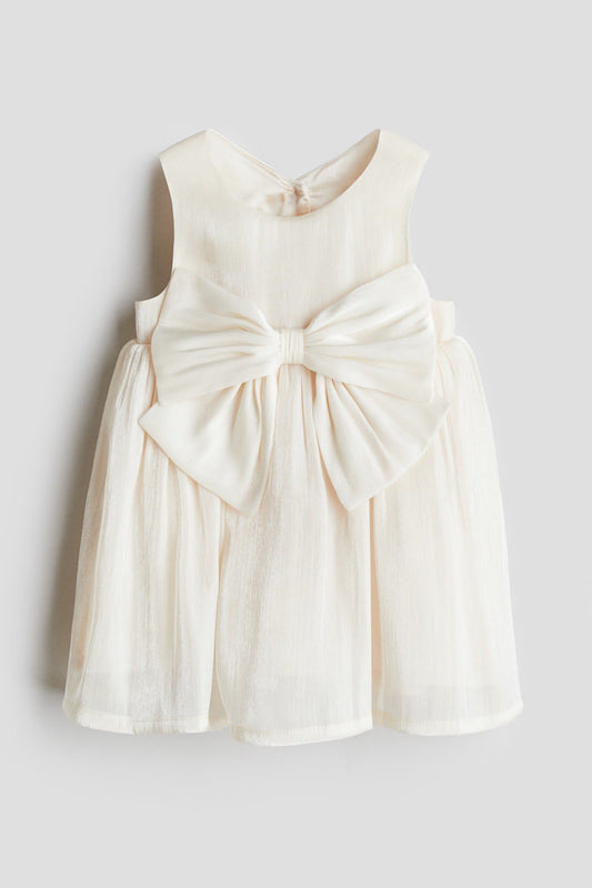 Vestido blanco crema chongo niña H&M 1242636007