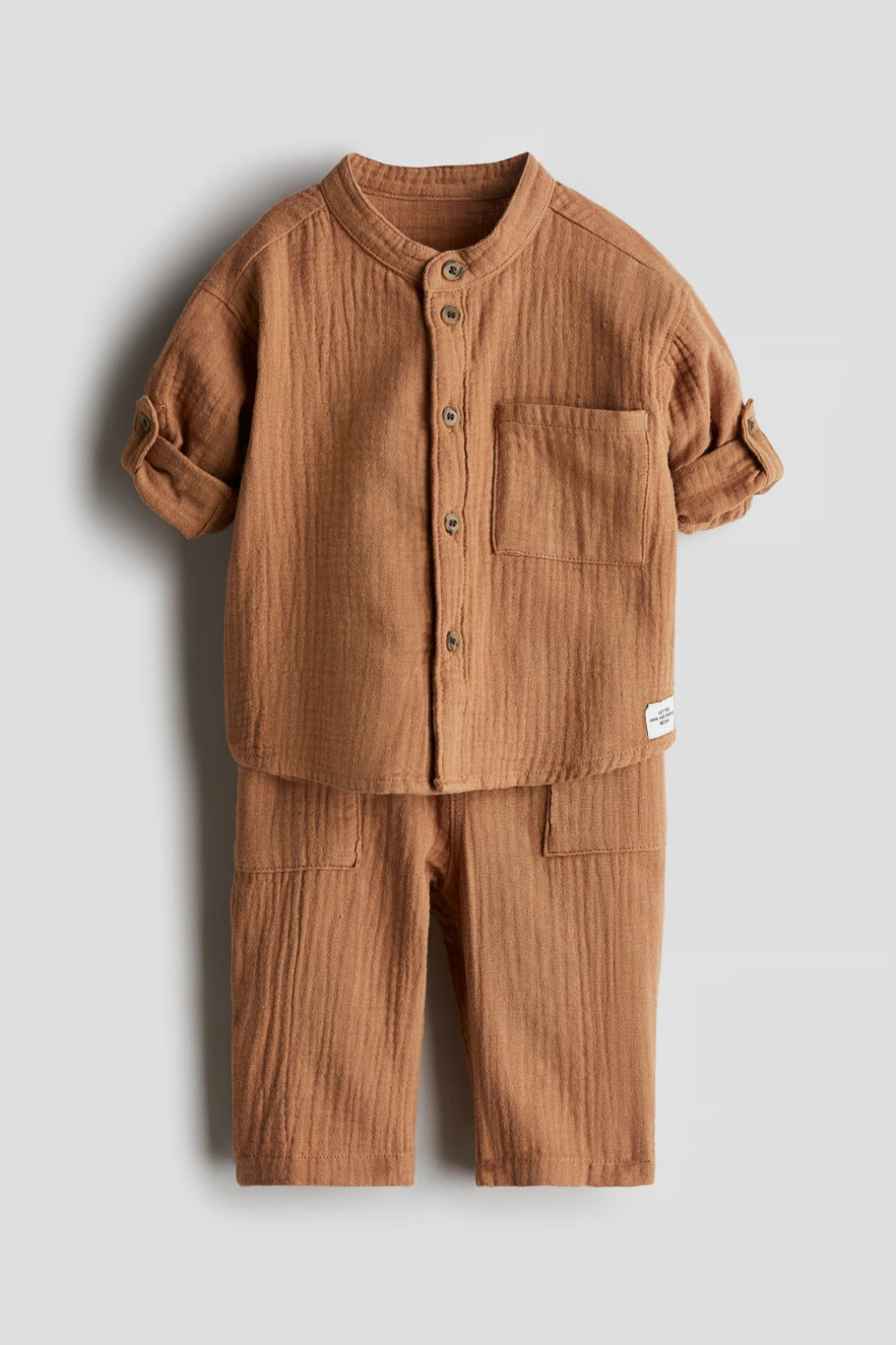 Set conjunto 2 piezas café bebe niño H&M 12070142