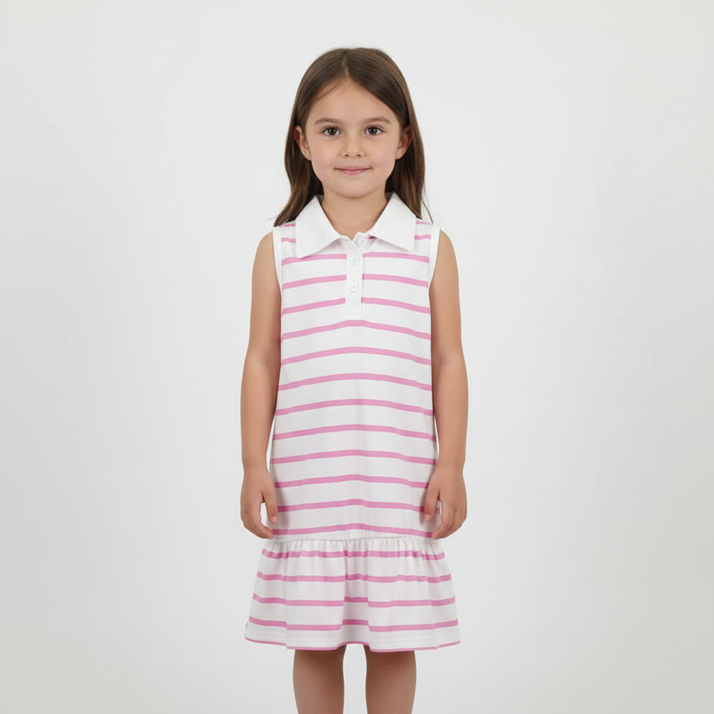Vestido blanco rosado rayas