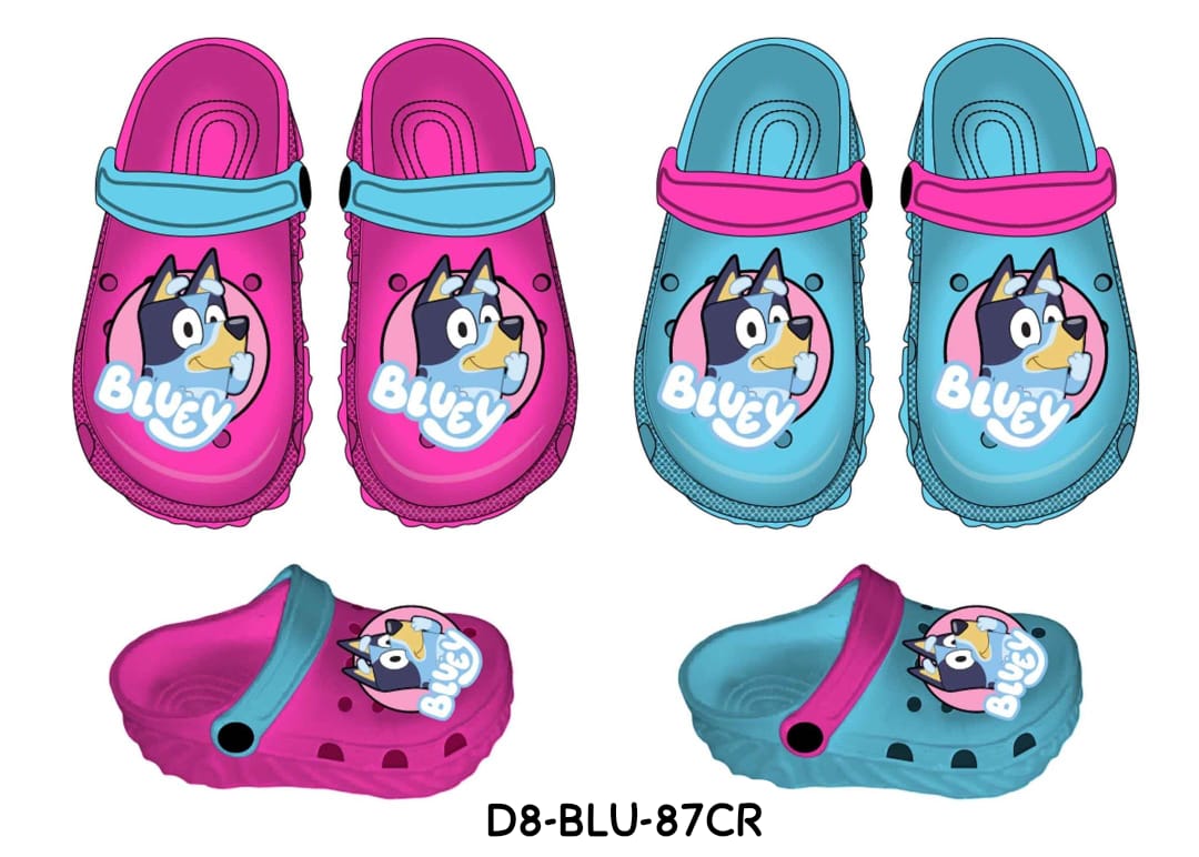 Sandalias crocs rosado fucsia niña bluey D8-BLU-87CR 390345