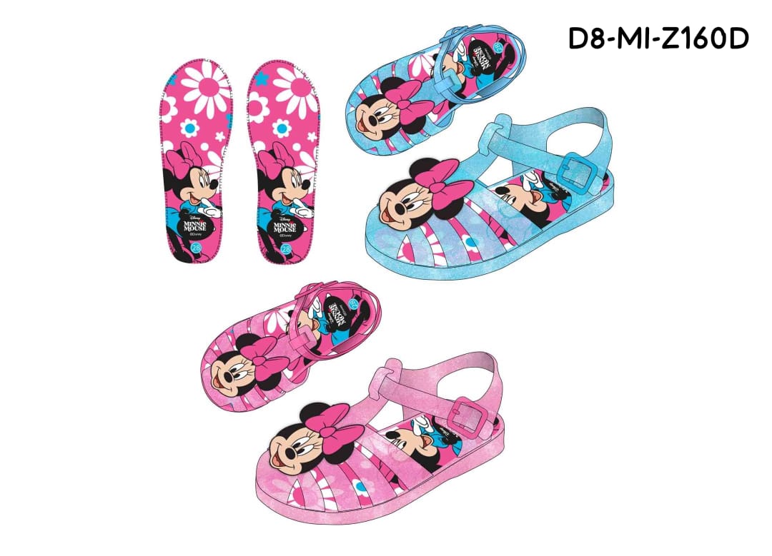 Sandalias jelly rosadas bebe niña Minnie D8-MI-Z160D 390345