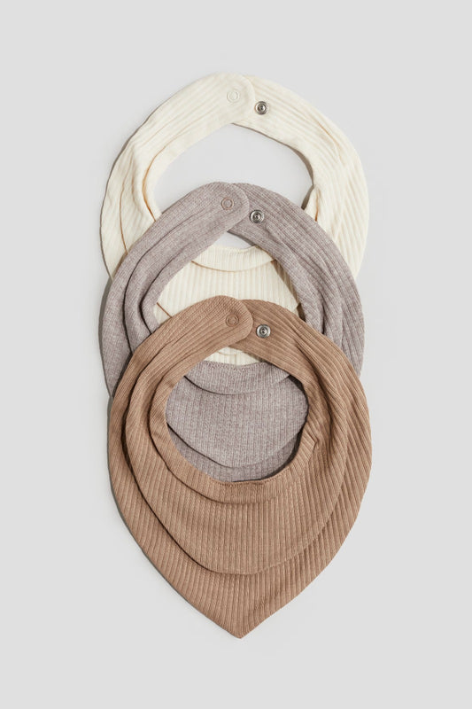 Set 3 babero bebe niño blanco gris cafe H&M 1176690003032