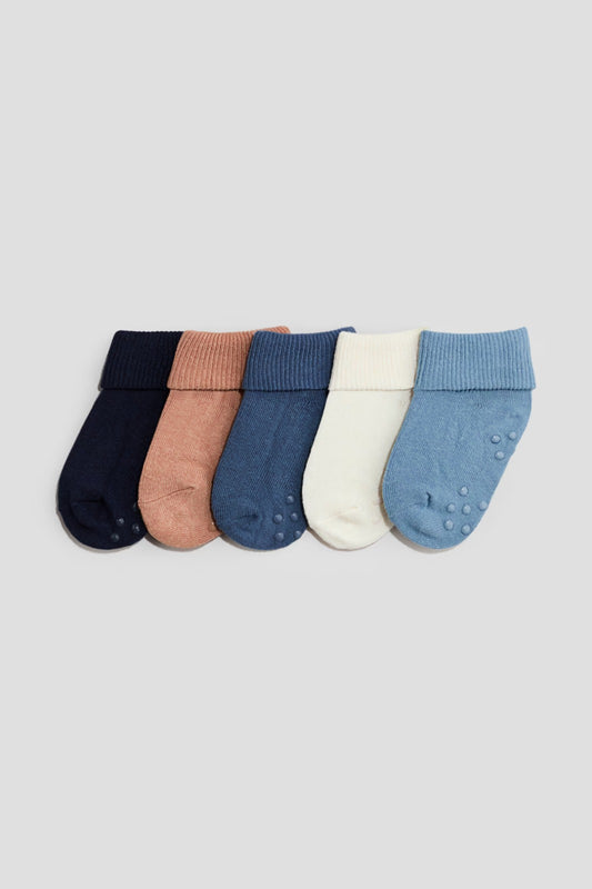 Set 5 calcetines negro salmón azul oscuro blanco azul celeste bebe niño niña H&M 1039177046002