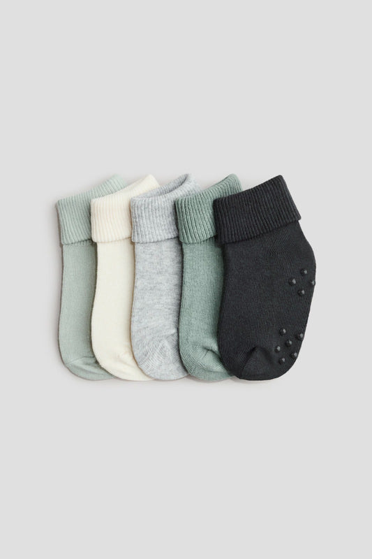 Set 5 calcetines verde blanco gris negro bebe niño niña H&M  1039177048