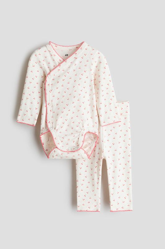 Set 2 piezas pijama bebe niña rosada H&M 1314170001