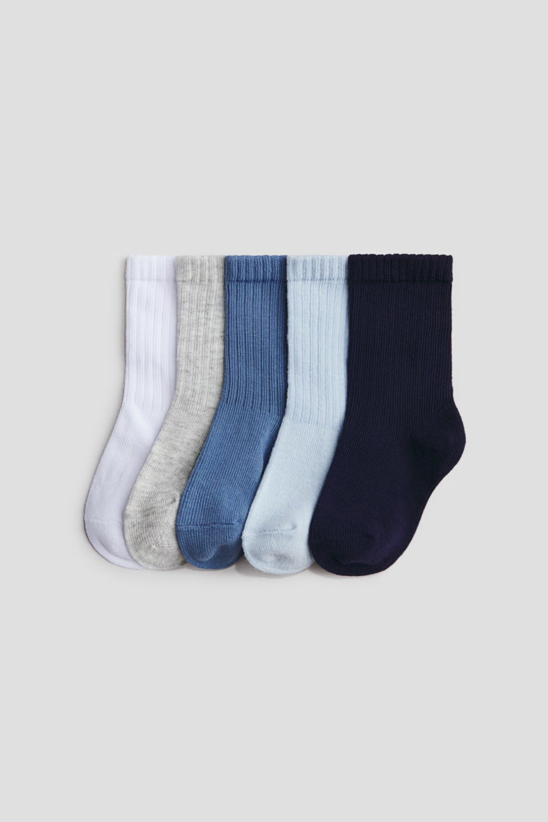 Set 5 calcetines blanco gris azul celeste azul oscuro bebe niño H&M 1328391002