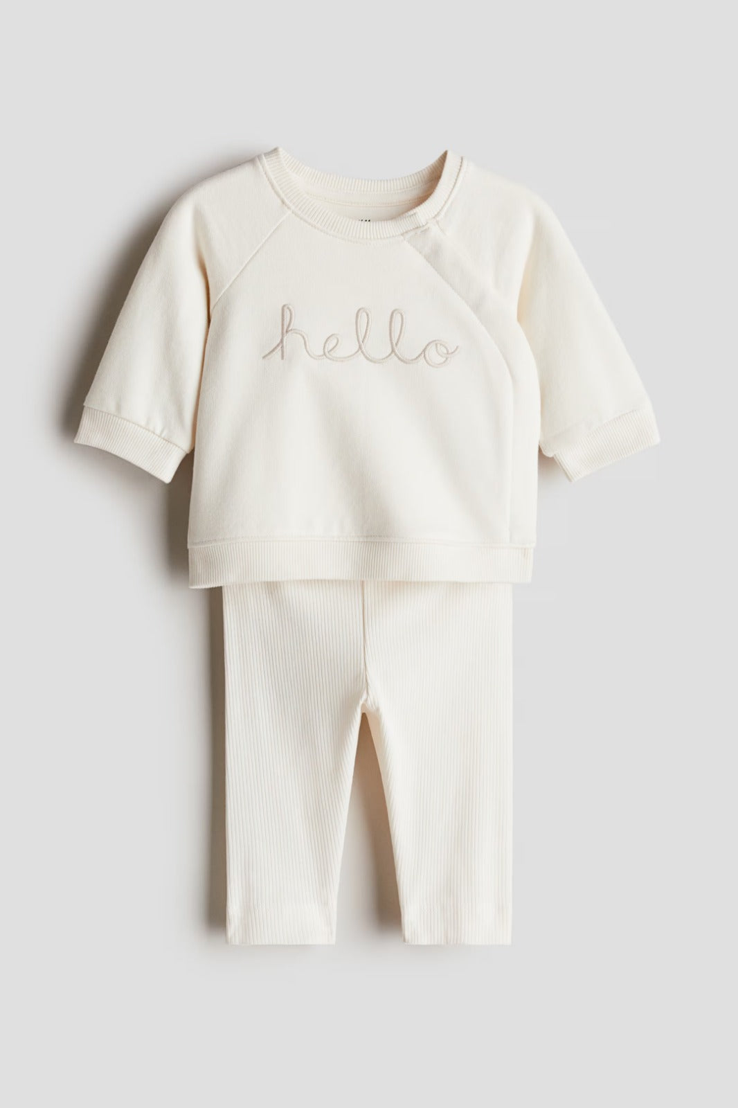 Set conjunto 2 piezas beige bebe niño H&M 1167835016