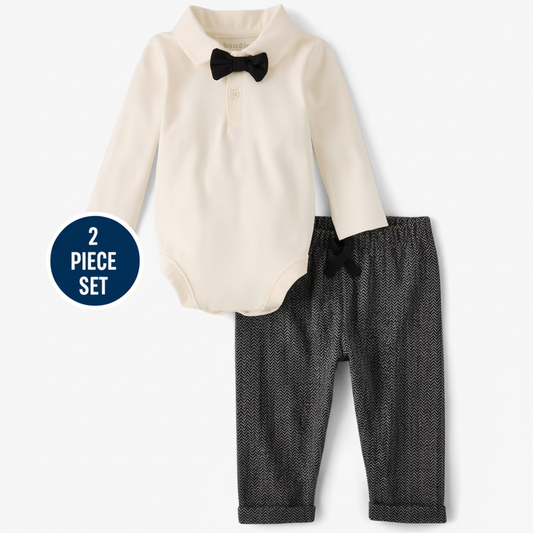 Set 2 piezas formal camisa blanca mameluco pantalon bebe niño Childrens Place 3057020