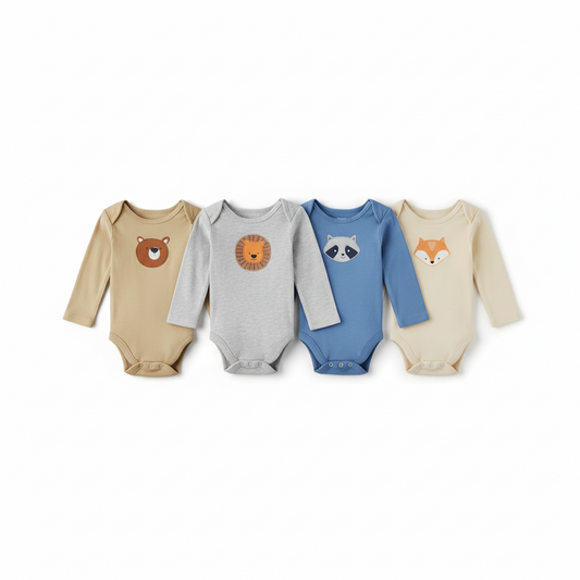 Set 4 mamelucos animales bebe niño Childrens Place 3049284