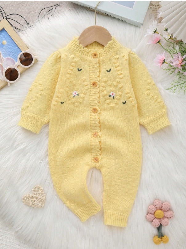 Pijama mameluco bebe niña amarillo flores sa2409091304175054