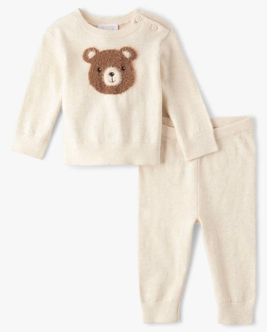 Set 2 piezas camisa pantalon pijama osito beige bebe niño Childrens Place 3057005
