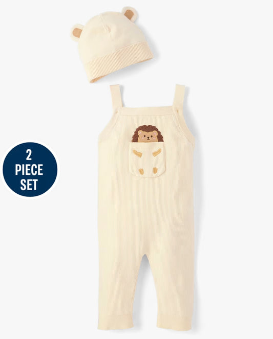 Set 2 piezas overall gorro león beige Gymboree 3054393