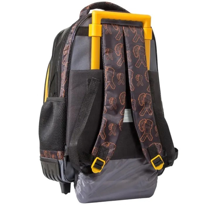 Mochila con ruedas amarillo negro niño Minecraft M34-220197
