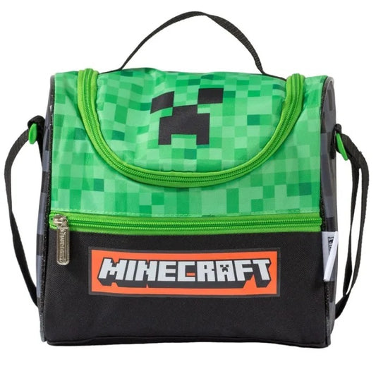 Lonchera minecraft cuadros verde niño M35-220223