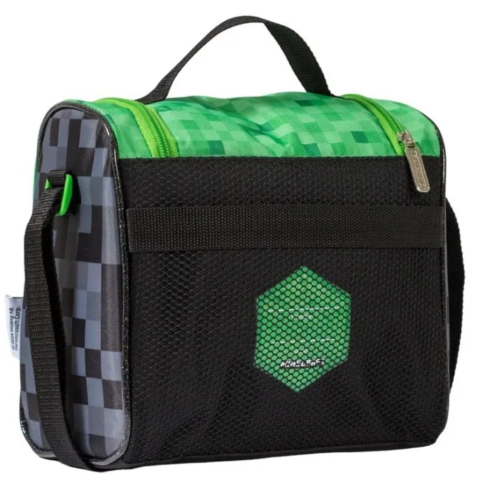 Lonchera minecraft cuadros verde niño M35-220223