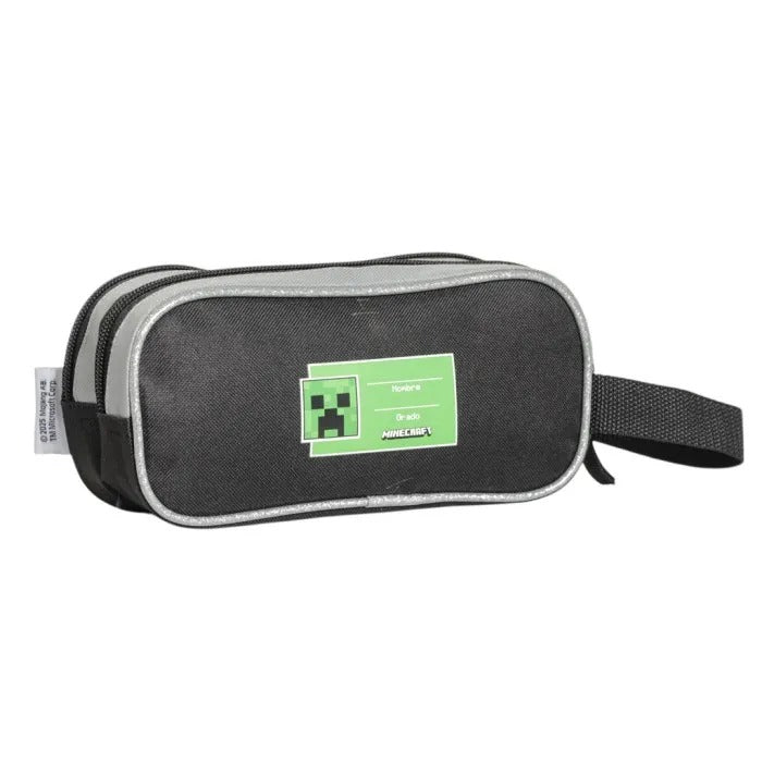 Cartuchera verde negra minecraft niño M36-220412