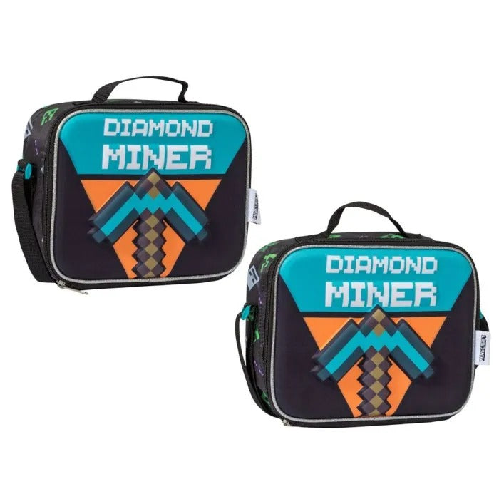 Lonchera negra azul niño Minecraft M35-220205