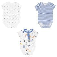 Set 3 Mamelucos blanco azul bebe niño Tinytots S010274GB